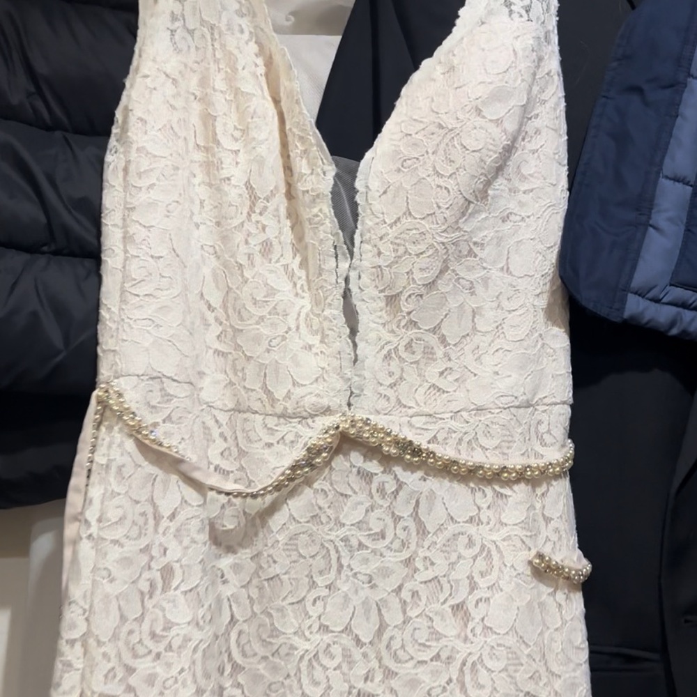 Mikaella Bridal White Wedding Dress with Timeless Elegance